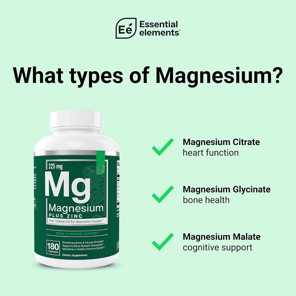 Essential Elements Magnesium Plus Zinc with Vitamin D3 - 540 Capsules - image 4
