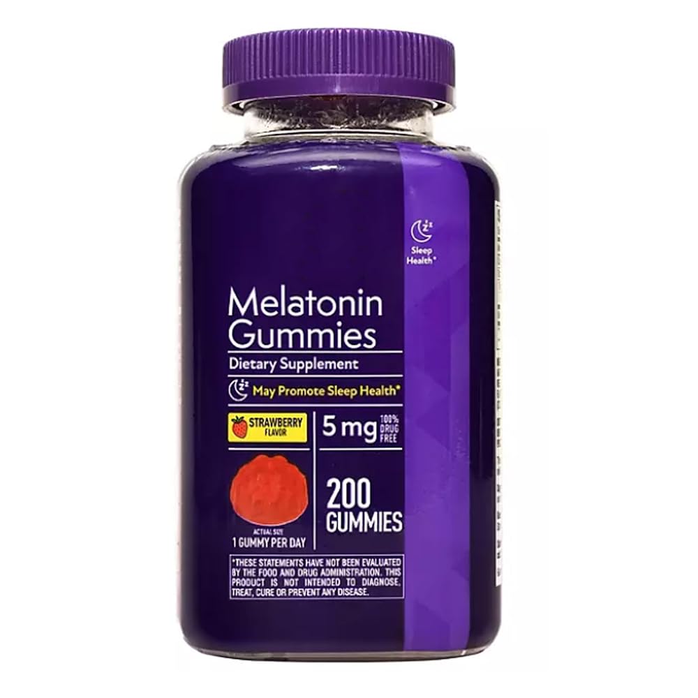 Generic Melatonin 5mg Gummies Natural Strawberry Flavor - 200 Count