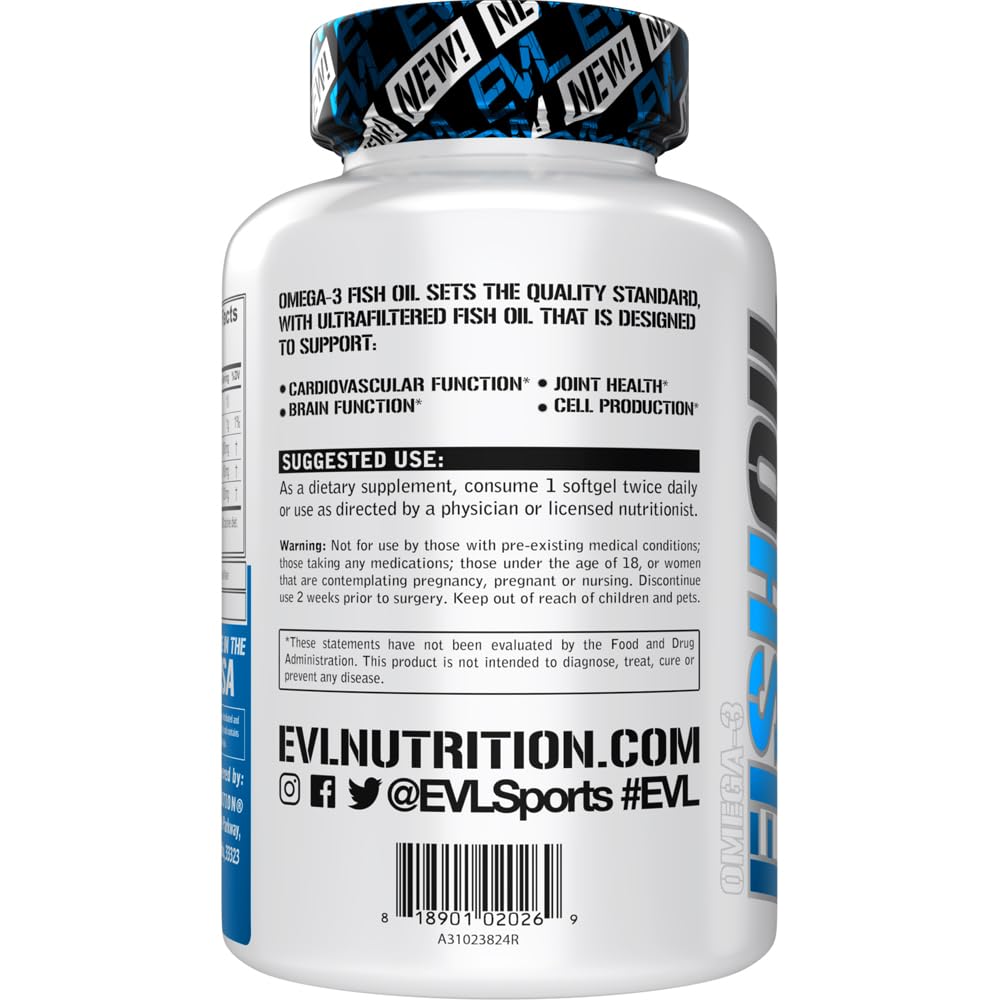 Evlution Nutrition Triple Strength Omega 3 Fish Oil - 120 Softgels - image 3