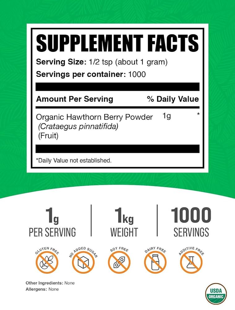BulkSupplements.com Organic Hawthorn Berry Powder