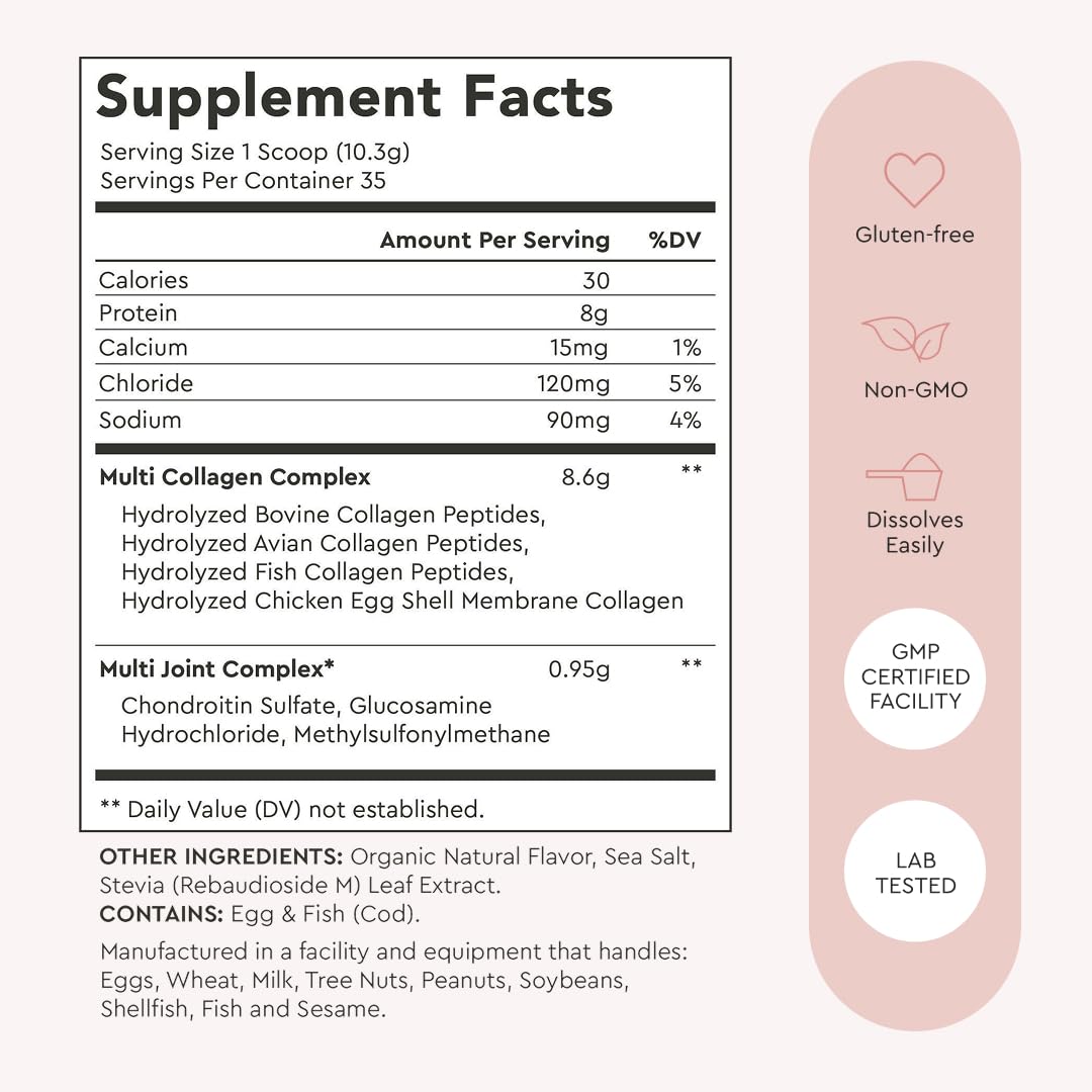 Alaya Naturals Multi Collagen Powder Vanilla 5 Types - 35 Servings - image 3