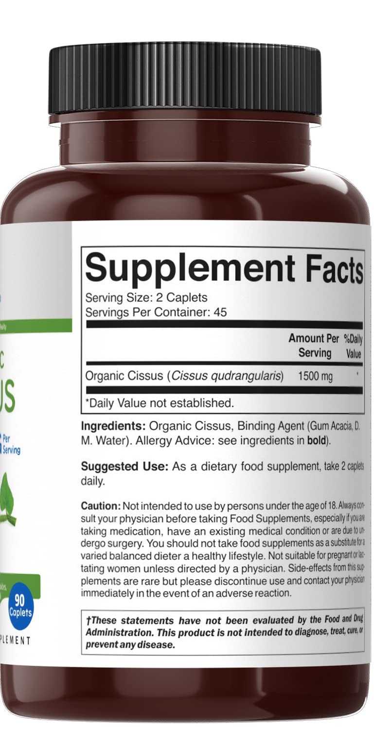 Brieofood Organic Cissus Quadrangularis 1500mg - 90 Tablets - image 4