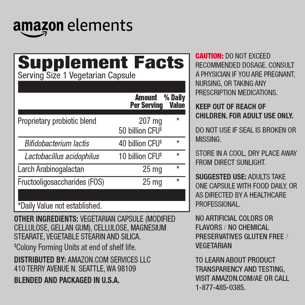 Amazon Basics One Daily Adult Probiotic Blend - 30 Capsules - image 3
