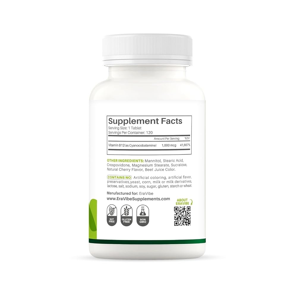 ERAVIBE Vitamin B12 1000 mcg - 120 Tablets - image 4