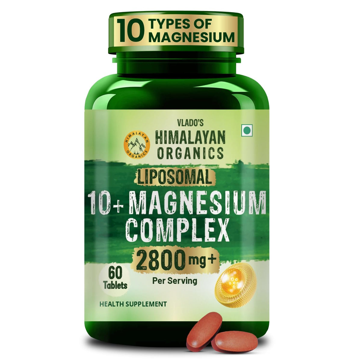 Himalayan Organics Vlado's Magnesium Supplement 2800mg - 60 Vegetarian Capsules