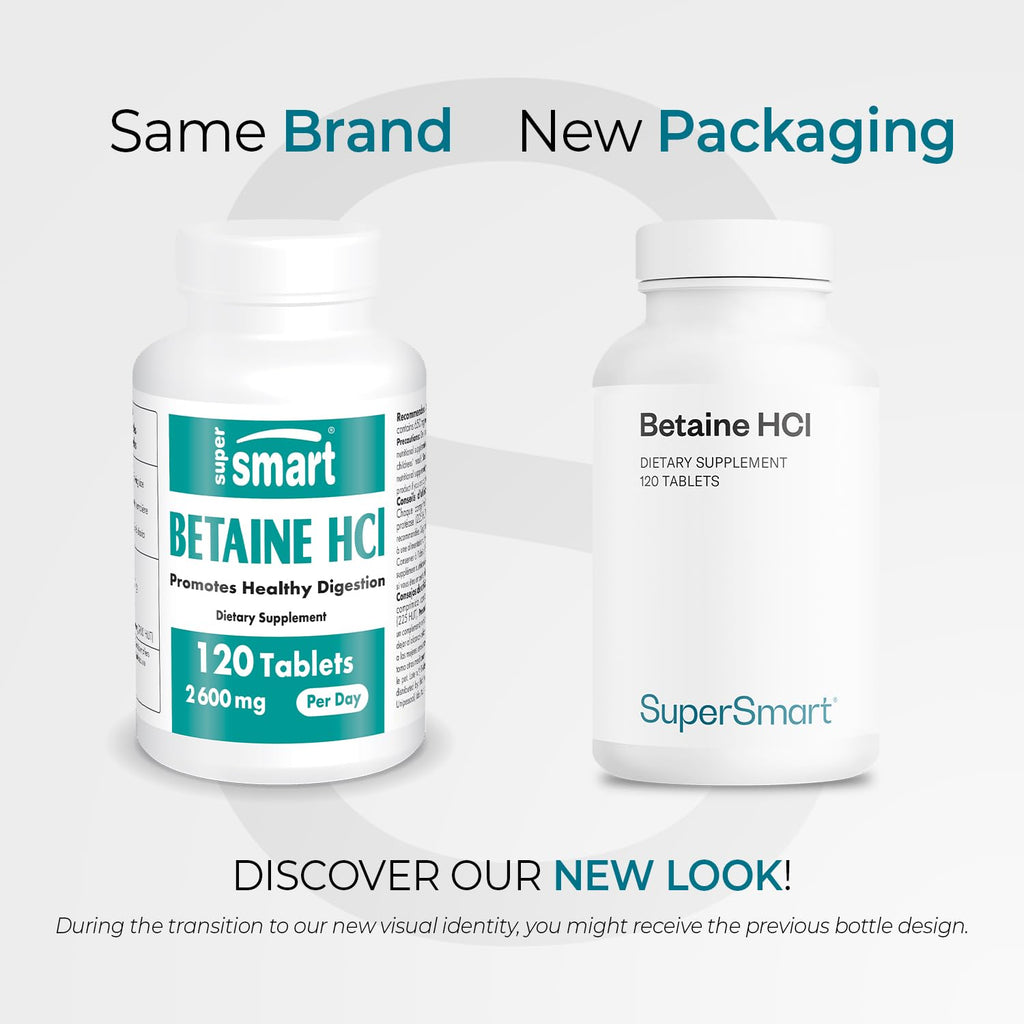 Supersmart Betaine HCI 2600 mg Digestive Support - 120 Tablets - image 2