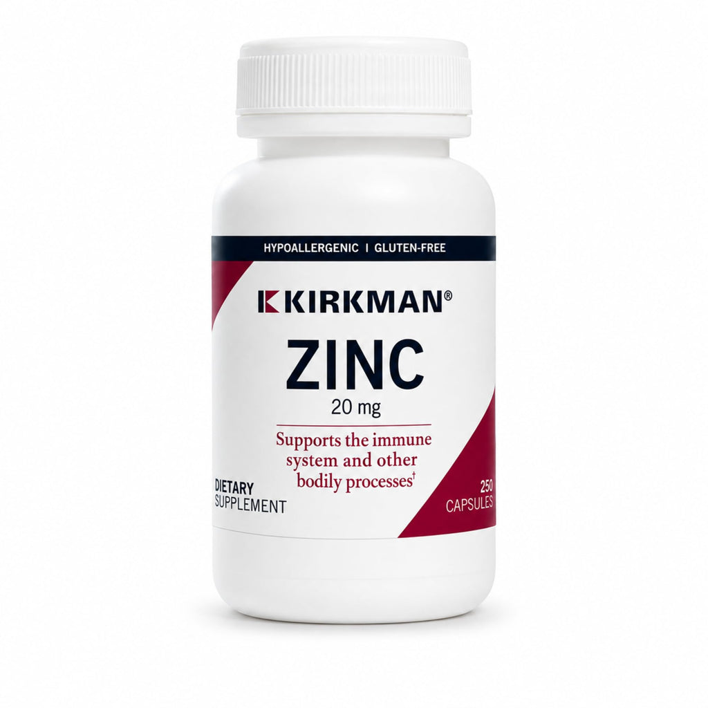 Kirkman Zinc 20 mg Hypoallergenic Mineral Supplement - 250 Vegetarian Capsules