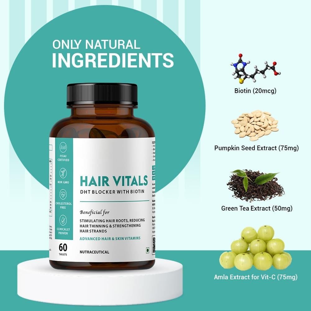 Generic Hair Vitals DHT Blocker with Biotin Tablets - 60 Tablets - image 5