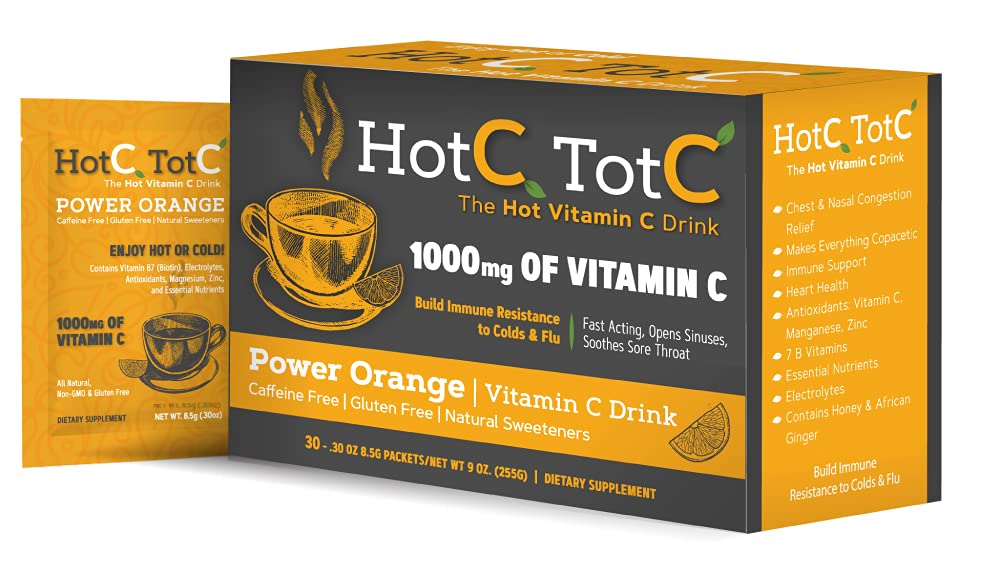 HotCTotC Vitamin C Supplement for Immune Support Power Orange - 30 Packets