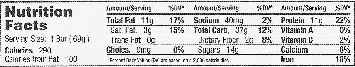 GoMacro Peanut Butter Chocolate Chip Nutrition Bar - 13 Bars - image 2