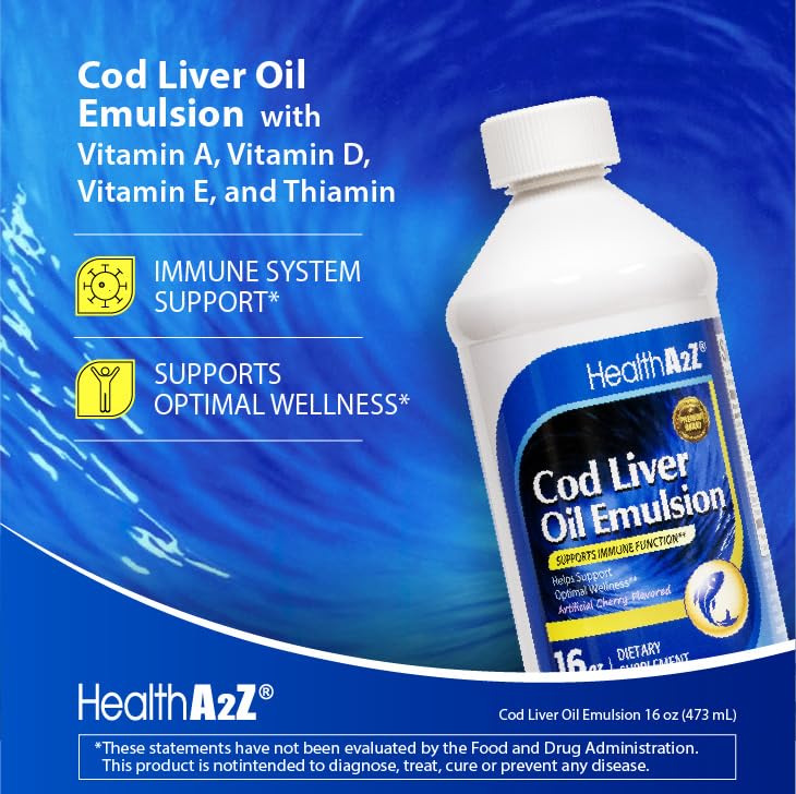 HealthA2Z Cod Liver Oil with Vitamins A, D & E - 16 Fl Oz - image 7