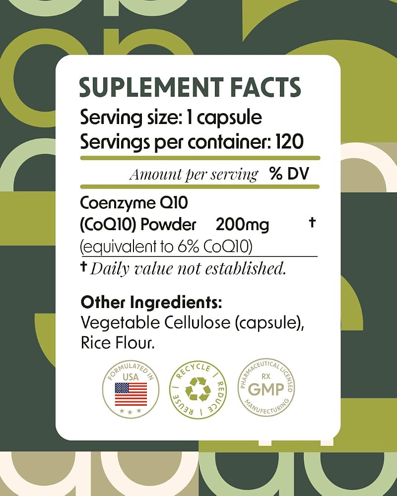 Alpha & Omega Nutrition CoQ10 200mg - 120 Vegetarian Capsules - image 2