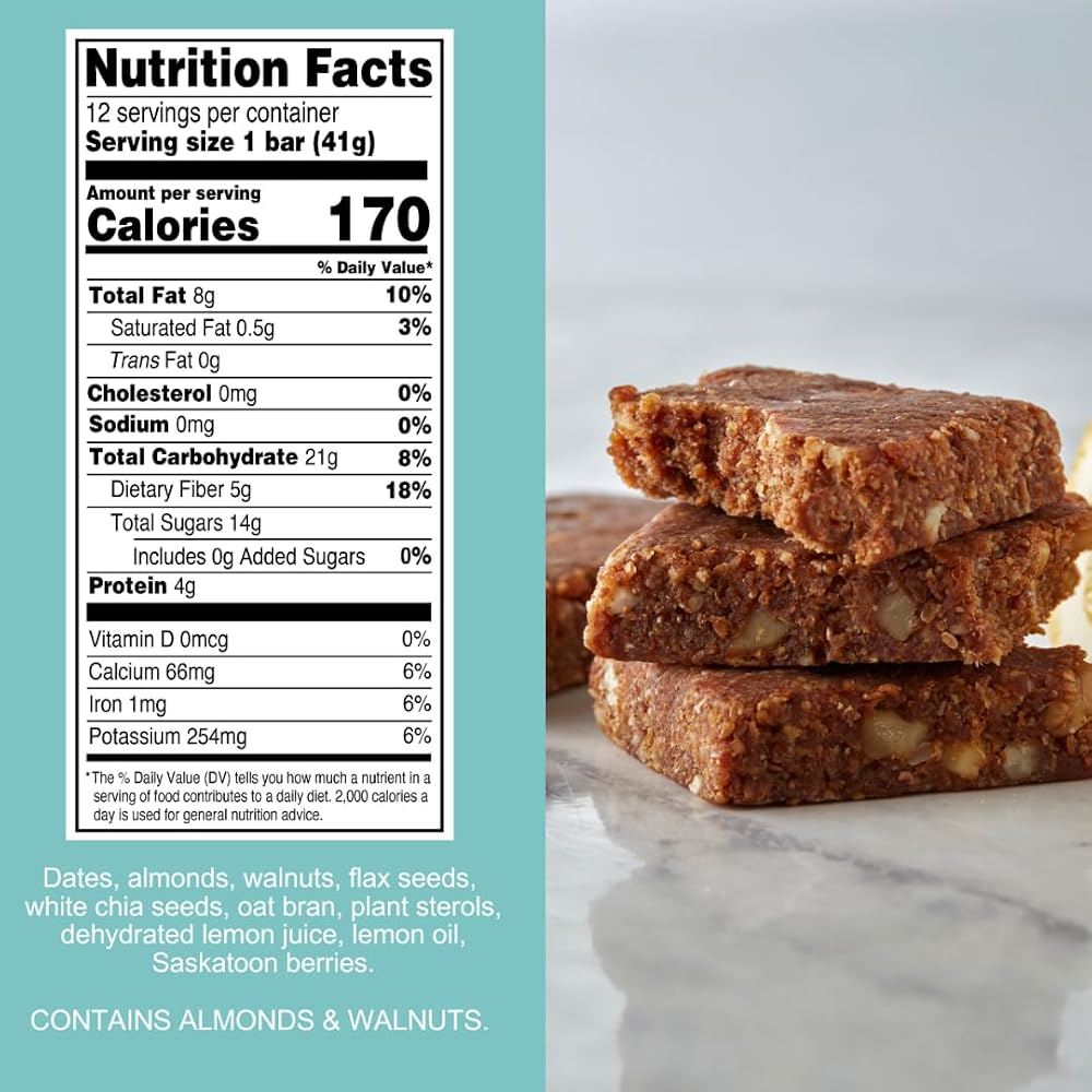 Step One Foods Lemon Almond Bar Heart Healthy Snack - 12 Pack - image 4