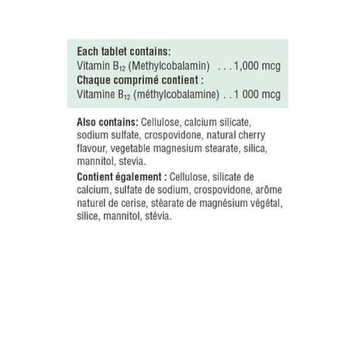 Jamieson Vitamin B12 Methylcobalamin 1,000 mcg - 100 Tablets - image 2