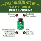 Peak Performance L-Serine 500mg Capsules Brain Support - 60 Capsules - image 2