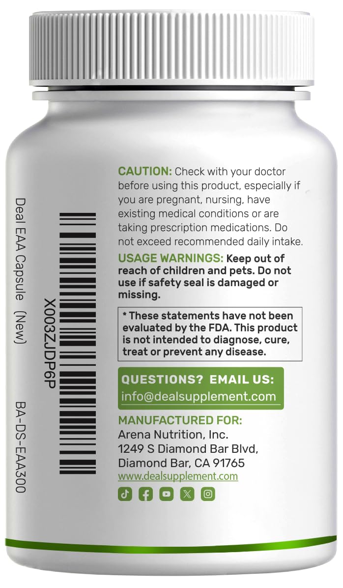 DEAL SUPPLEMENT Essential Amino Acids 2000mg - 300 Capsules - image 3
