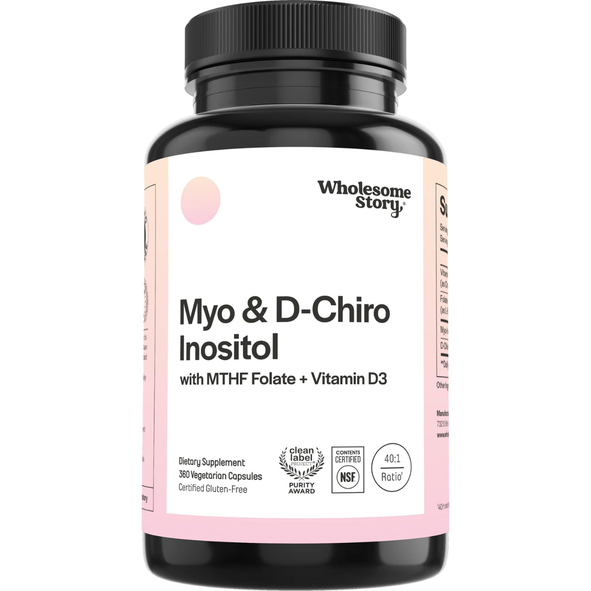 Wholesome Story Myo-Inositol & D-Chiro Inositol Capsules - 360 Count