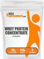 BulkSupplements Whey Protein Concentrate Powder Unflavored - 100g