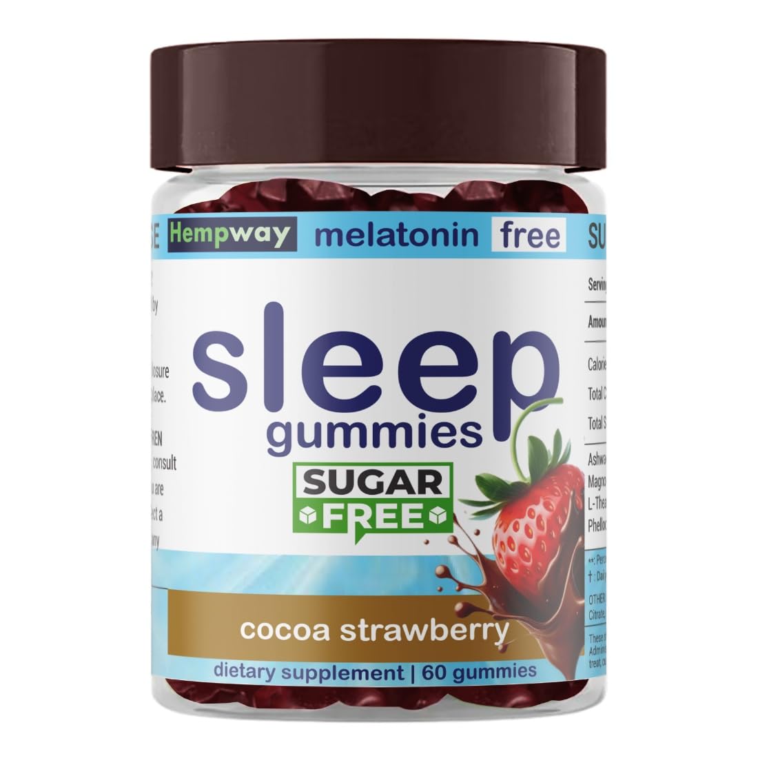 HEMPWAY Melatonin Free Sleep Aid Gummies - 60 Vegan Gummies
