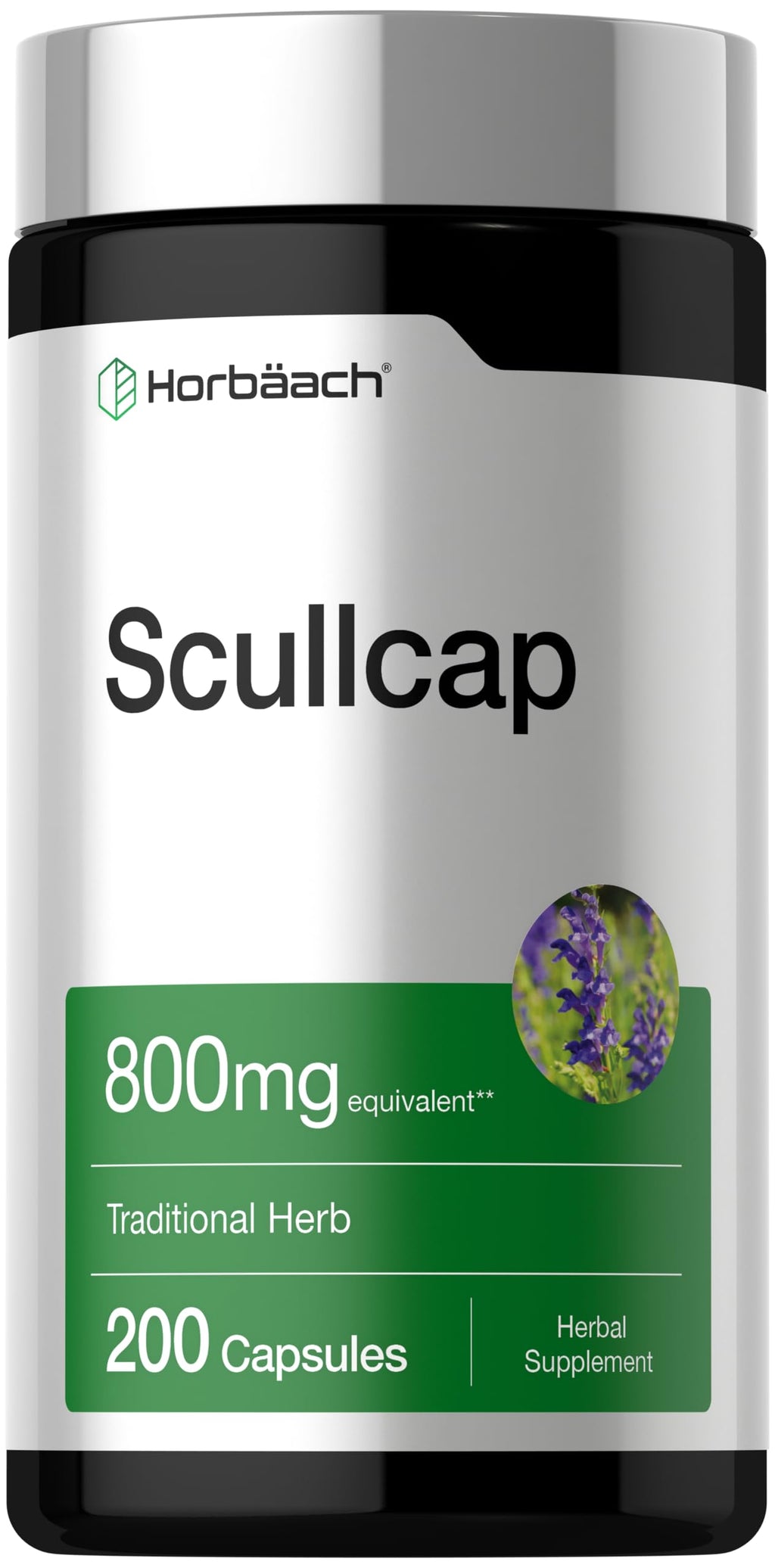 Horbäach Skullcap Herb Extract - 200 Capsules