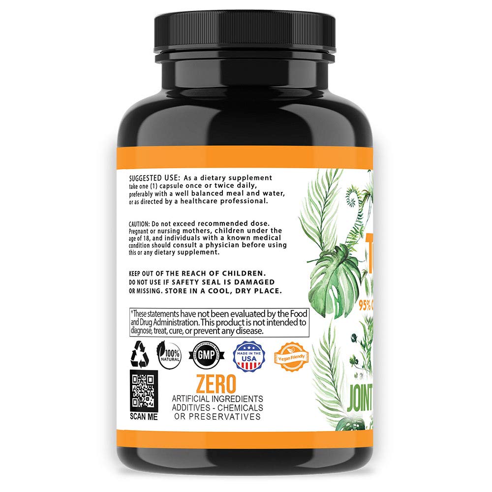 Angry Supplements Turmeric Curcumin with Black Pepper - 60 Vegetarian Capsules - image 3