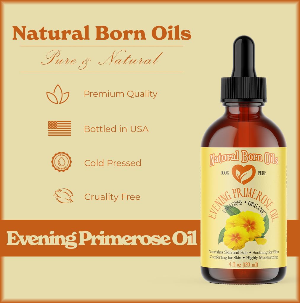 Natural Born Oils Evening Primrose Oil 4oz - 100% Pure - image 3