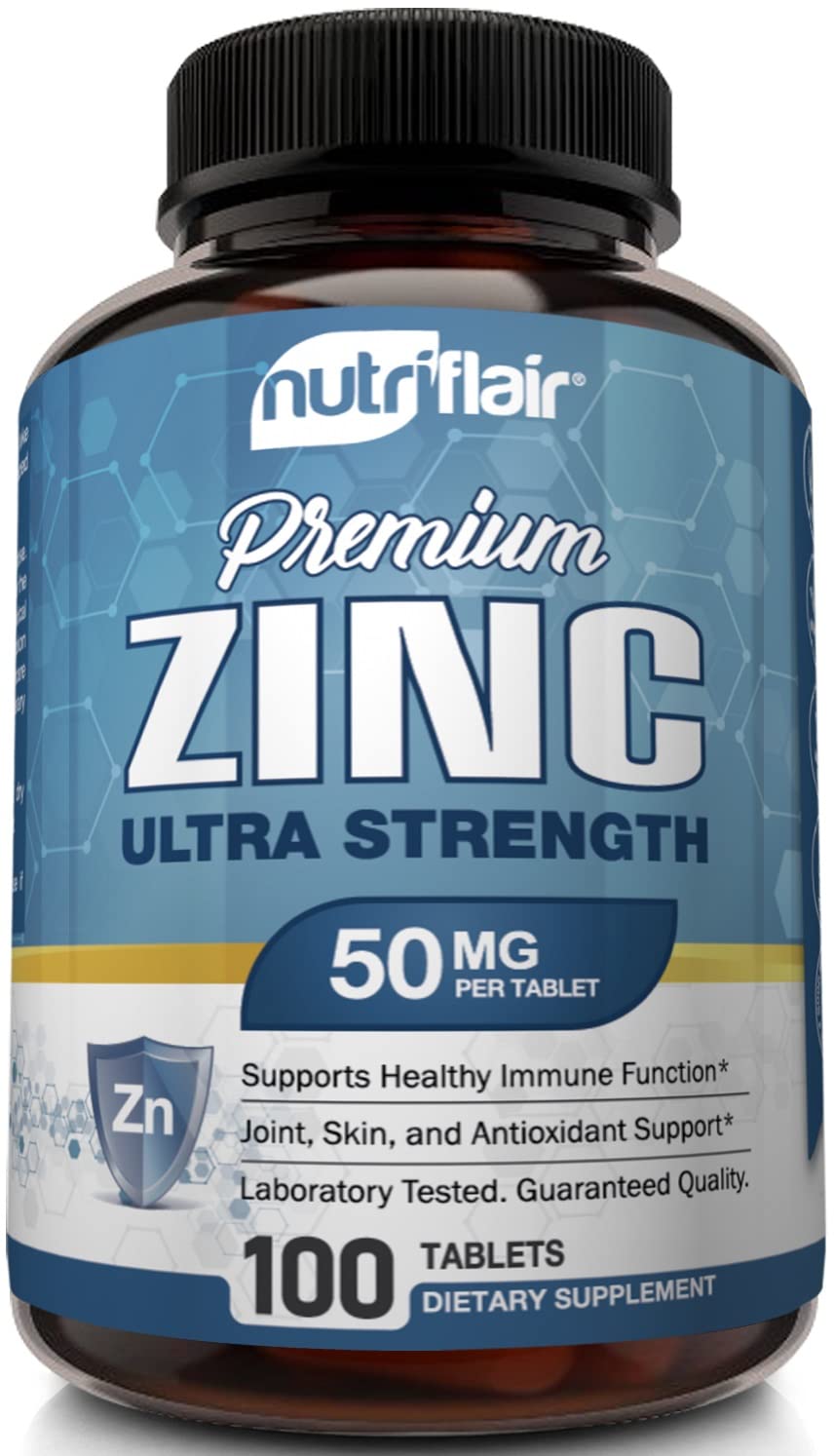 NutriFlair Zinc Gluconate 50mg Immune Support - 100 Tablets