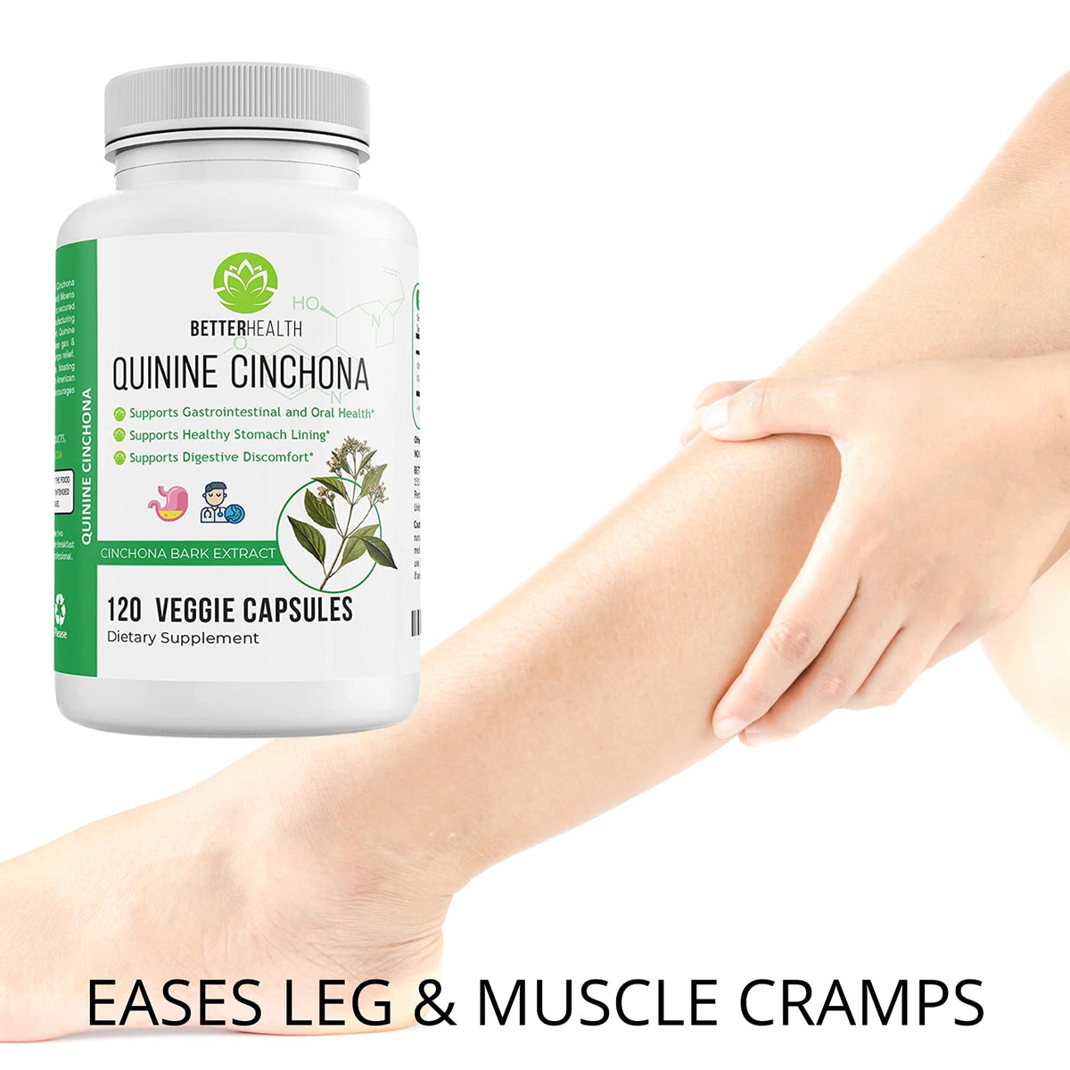 Better Health Quinine Cinchona Bark Extract 500 mg - 120 Capsules - image 6