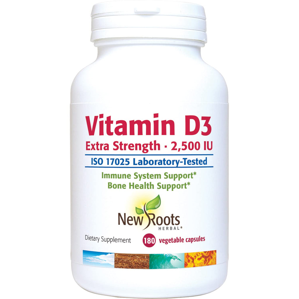 New Roots Herbal Vitamin D3 2,500 IU - 180 Vegetarian Capsules