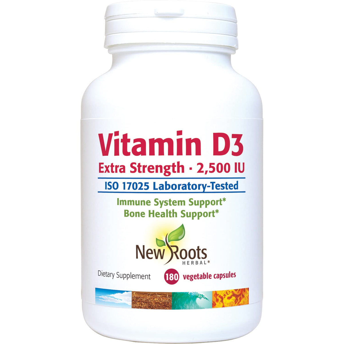 New Roots Herbal Vitamin D3 2,500 IU - 180 Vegetarian Capsules