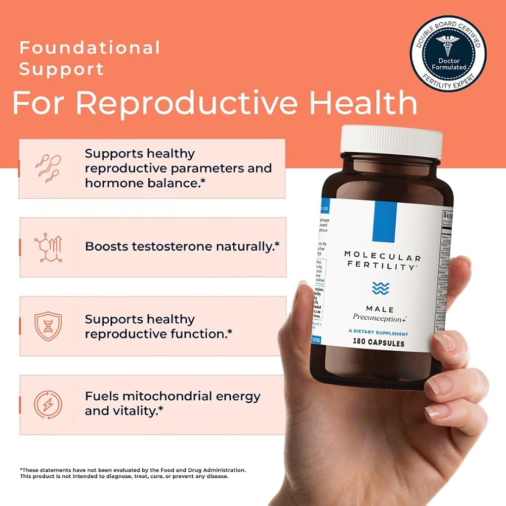 Molecular Fertility Male Preconception+ Fertility Supplement - 180 Capsules - image 4