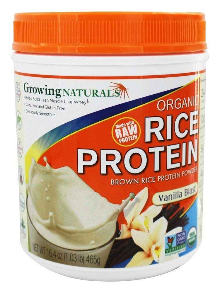 Growing Naturals Organic Rice Protein Powder Vanilla - 17 oz