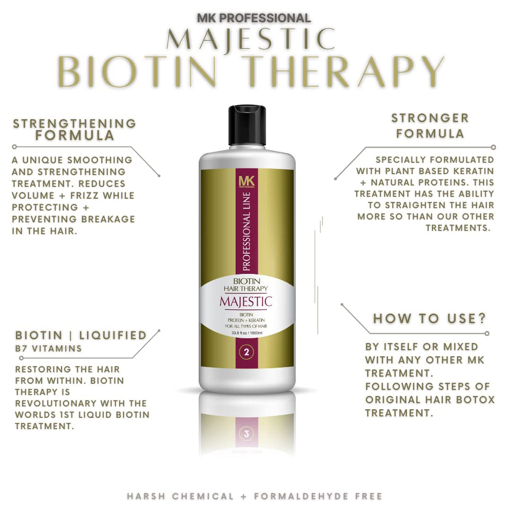 Majestic Keratin Hair Biotin Therapy 1000ml - Formaldehyde Free - image 2
