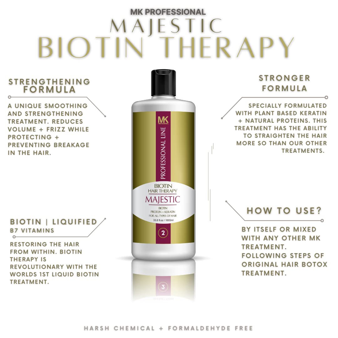 Majestic Keratin Hair Biotin Therapy 1000ml - Formaldehyde Free - image 2