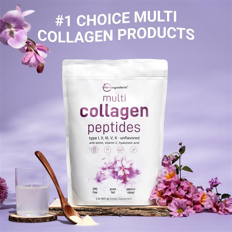 Micro Ingredients Multi Collagen Peptides Powder - 2 lb - image 2
