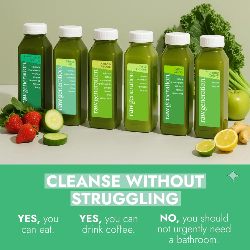 Raw Generation Lower Sugar Cleanse, Plant-Based Detox Juice Program