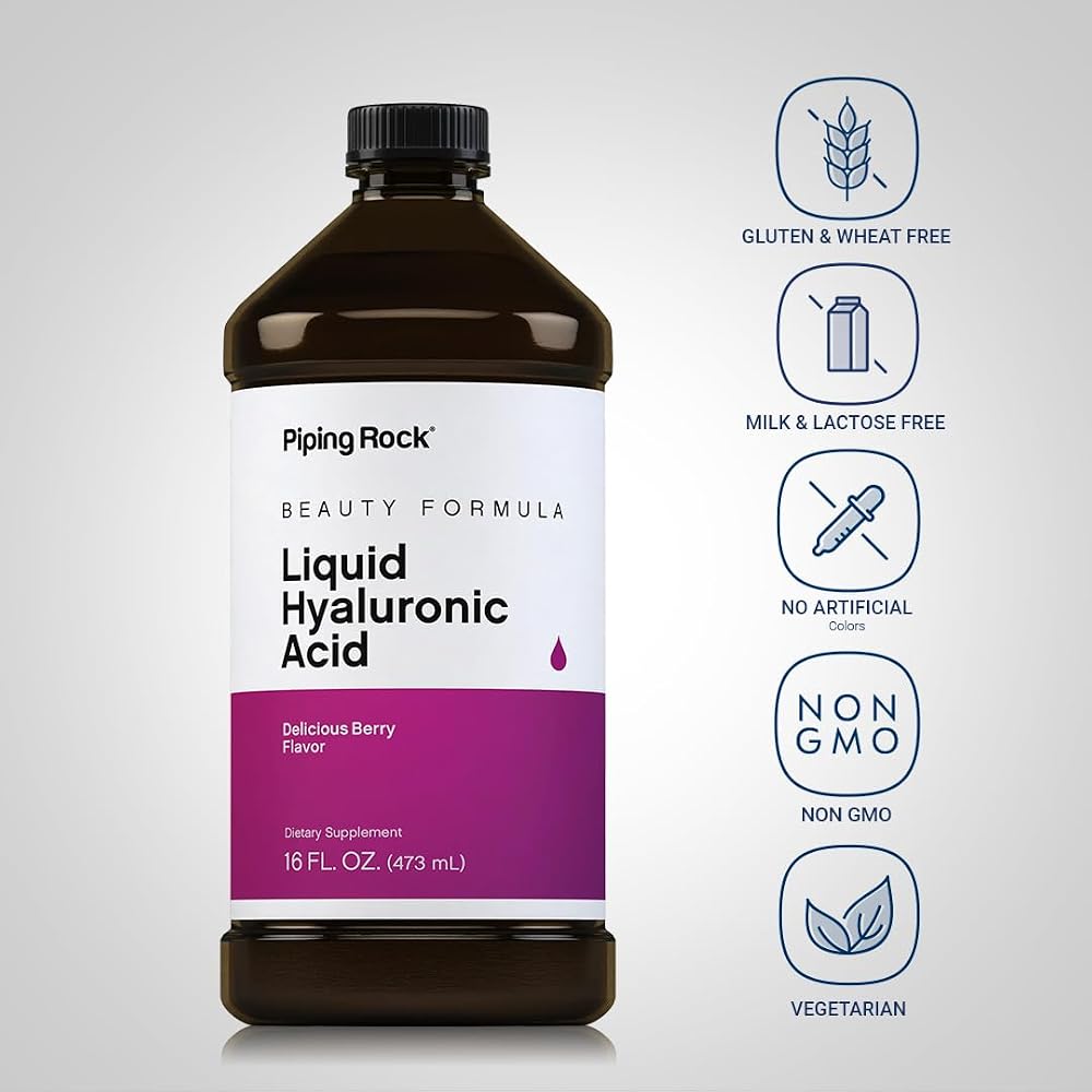 Piping Rock Liquid Hyaluronic Acid 100mg - 16 fl oz - image 3