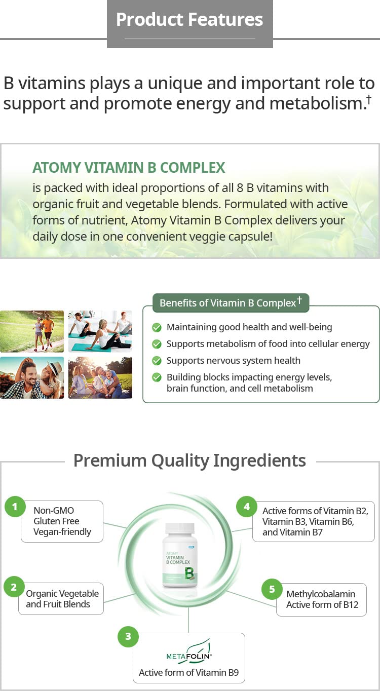 Kolmar Atomy Vitamin B Complex - 90 Vegetarian Capsules - image 6