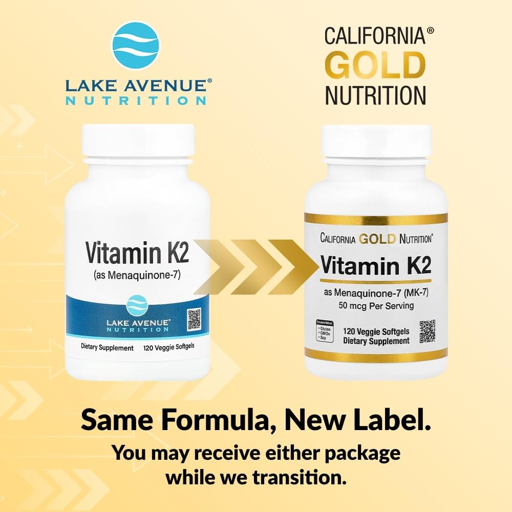 Lake Avenue Vitamin K2 (as Menaquinone-7) 50 mcg - 120 Softgels - image 3