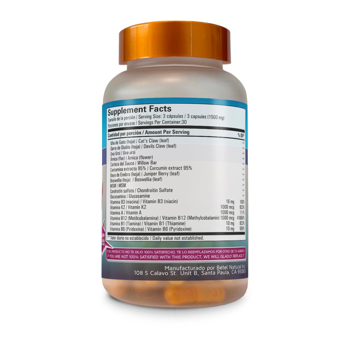 Betel Natural Artrimax Joint Support - 90 Capsules - image 2