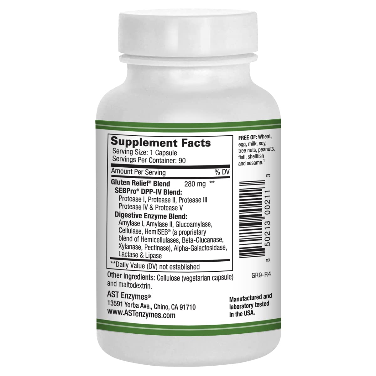 AST Enzymes Gluten Relief Plus Digestive Enzyme - 90 Vegetarian Capsules - image 3
