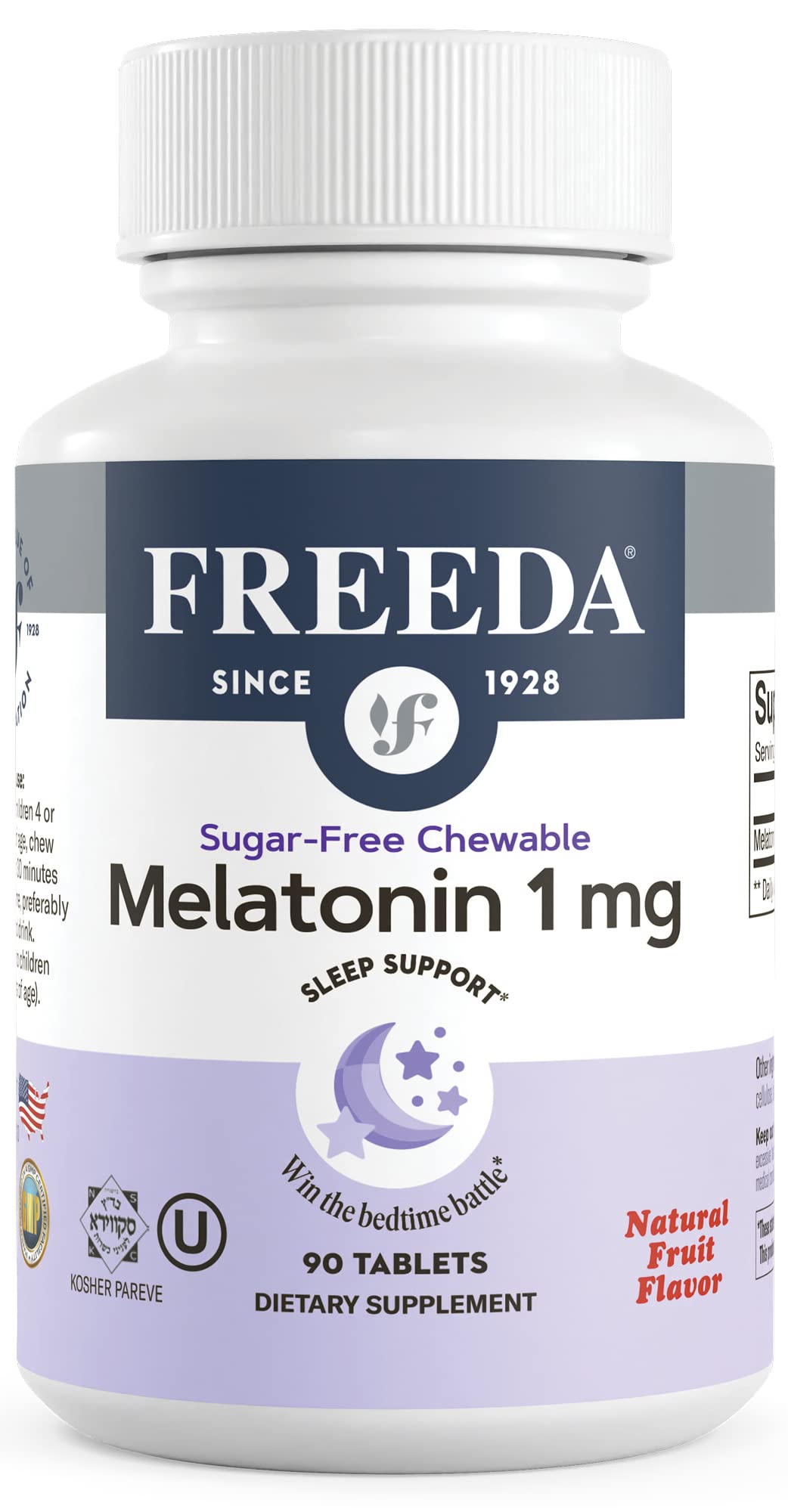 FREEDA Melatonin 1 mg Sugar-Free Chewable Tablets