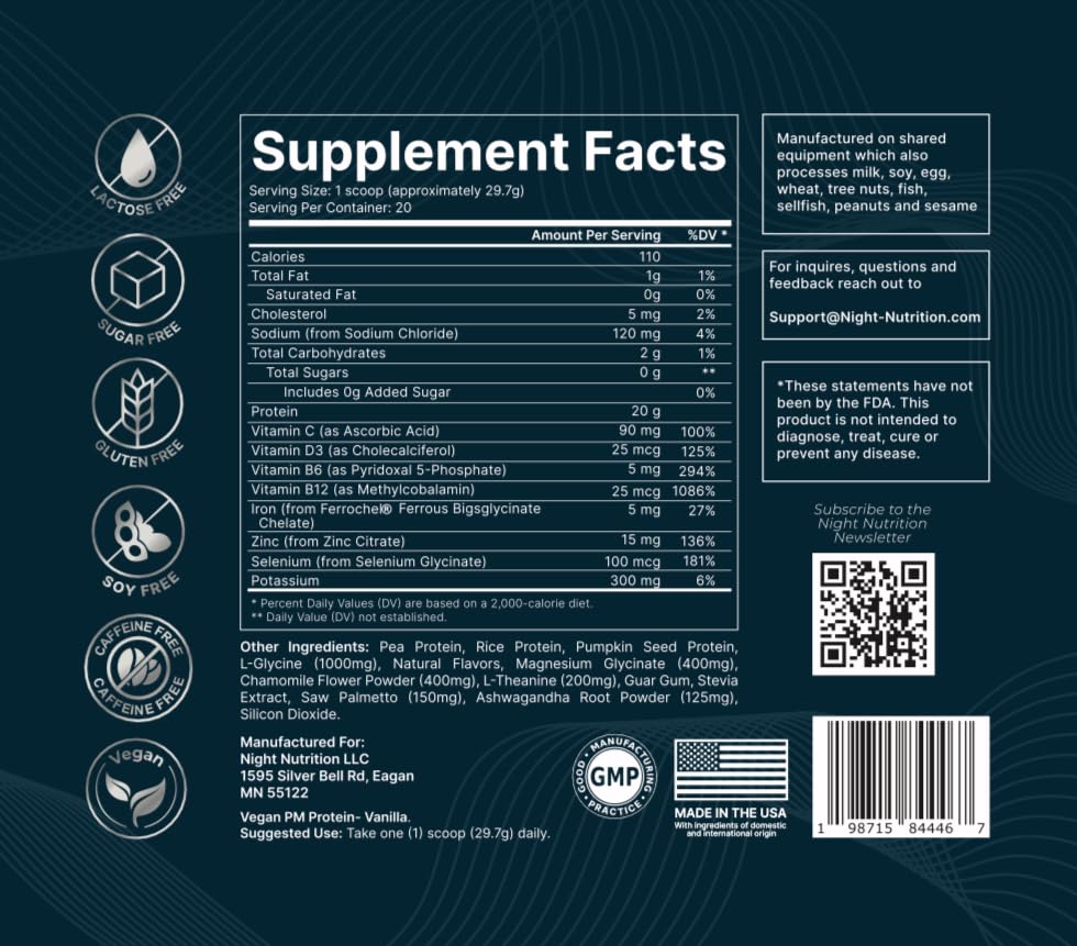 Night Nutrition Night Time Protein Powder Vanilla - 21 oz - image 7