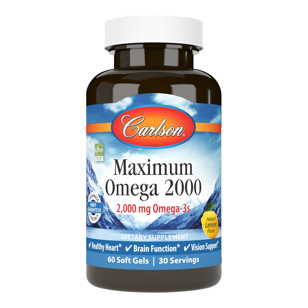 Carlson Maximum Omega 2000 Wild-Caught Omega-3 - 60 Softgels