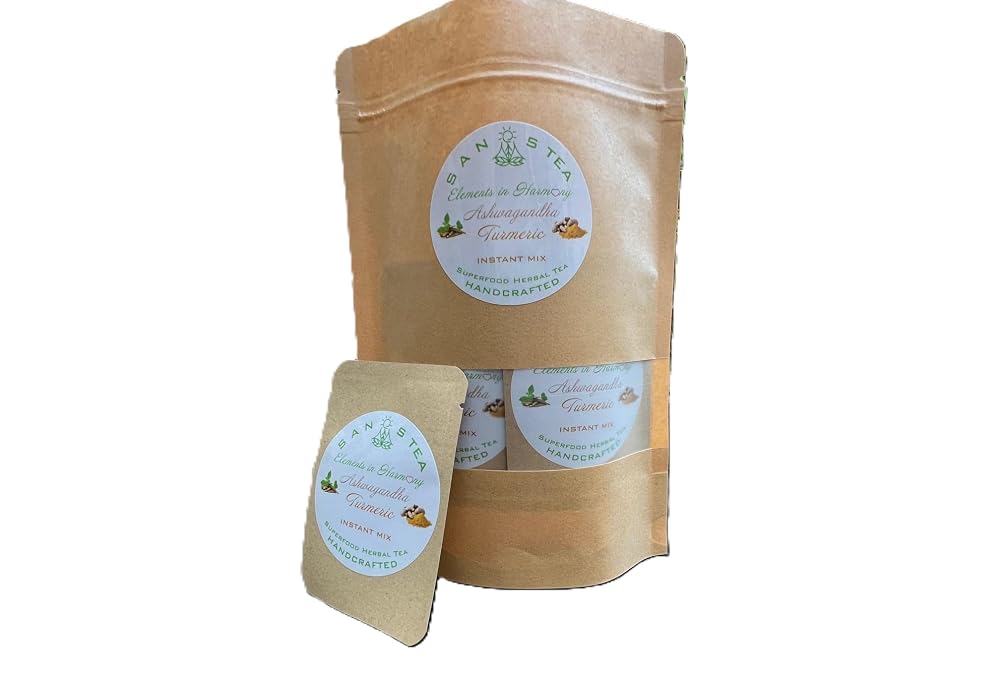 SanosTea Ashwagandha Turmeric Tea Latte Blend - 12 Sachets - image 2
