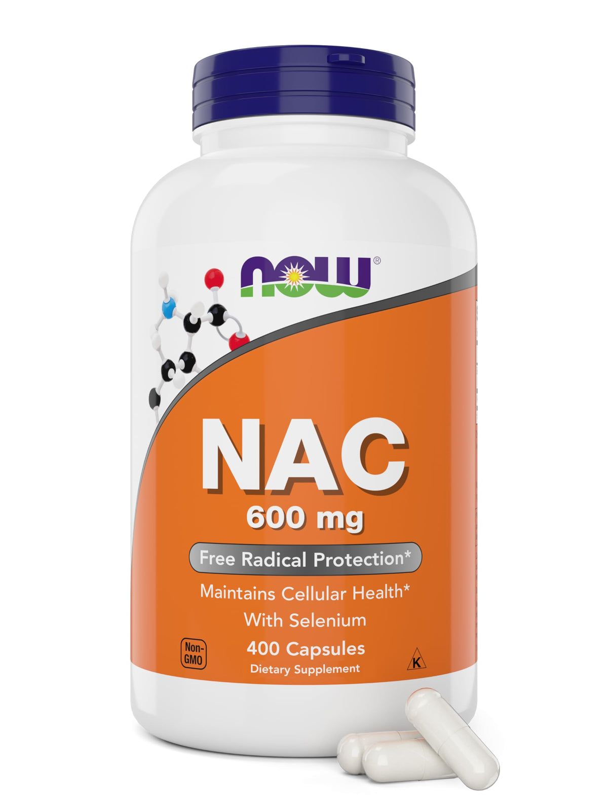 NOW Foods NAC 600 mg N-Acetyl Cysteine with Selenium - 400 Capsules