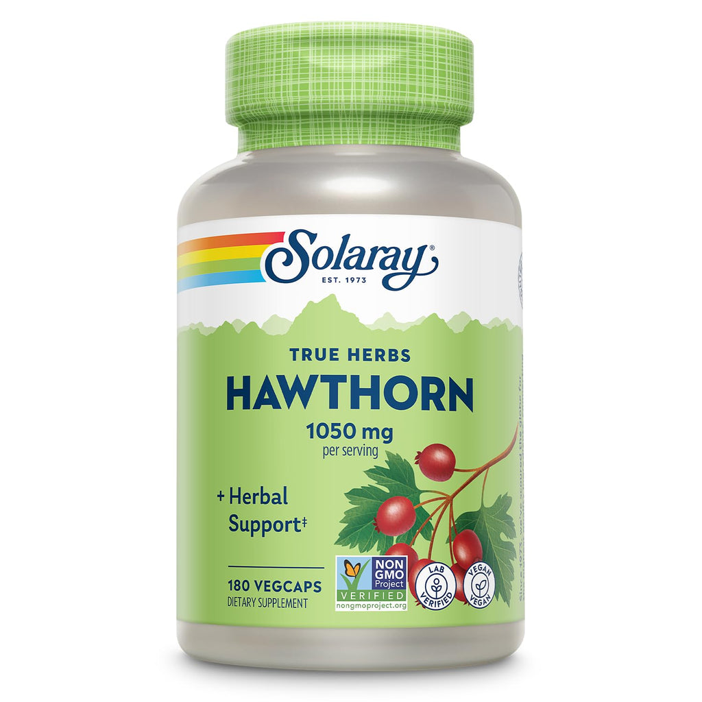 SOLARAY Hawthorn Berry 1050 mg Herbal Support - 180 Vegetarian Capsules