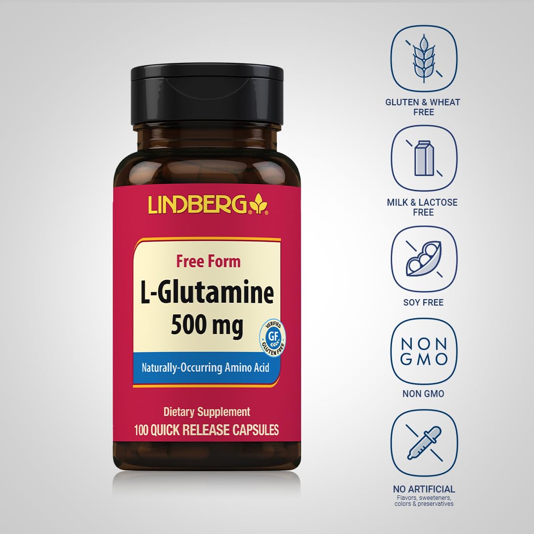 Lindberg L-Glutamine 500mg - 100 Capsules - image 3