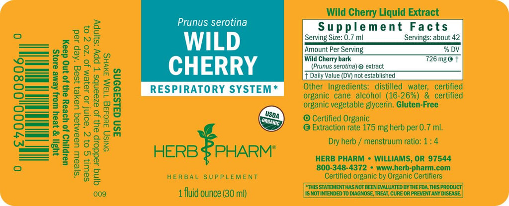 Herb Pharm Wild Cherry Bark Liquid Extract for Respiratory Support - 1 Fl Oz - image 10
