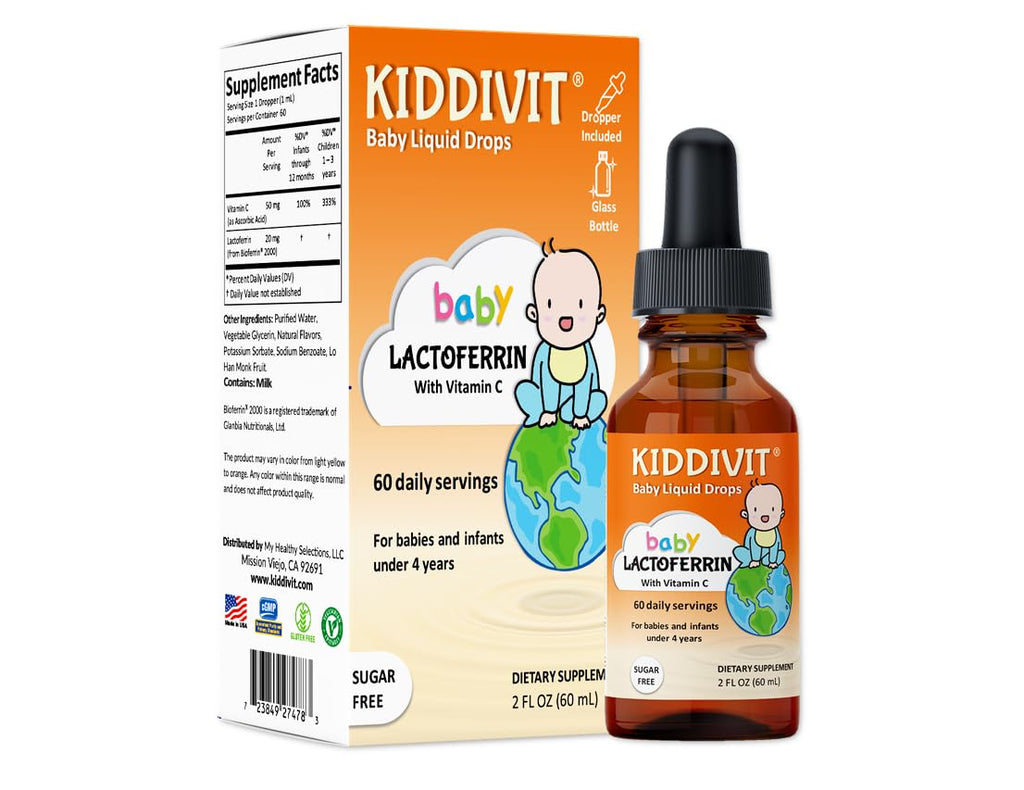 Kiddivit Baby Lactoferrin Liquid Drops Immune Support – 2oz